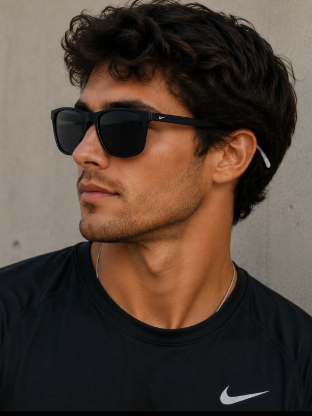 Nike Lore CT8080-010 Black Square Sport Sunglasses Matte Gray Lens Unisex